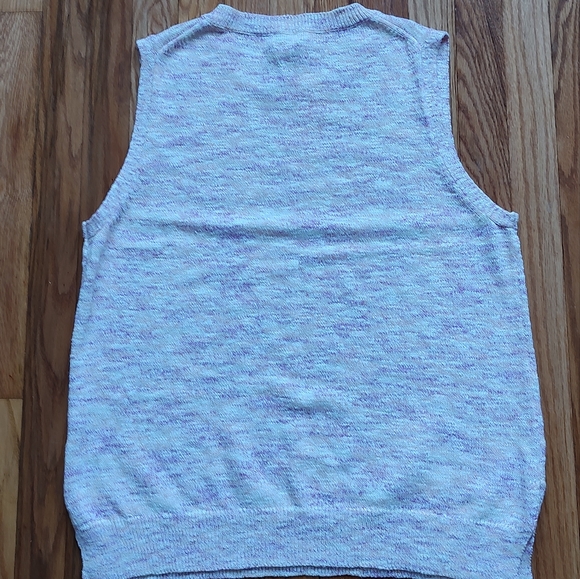 J Crew Knit Cotton Linen Vest Sweater Pink Purple White Coral Sleeveless XL - Picture 10 of 16